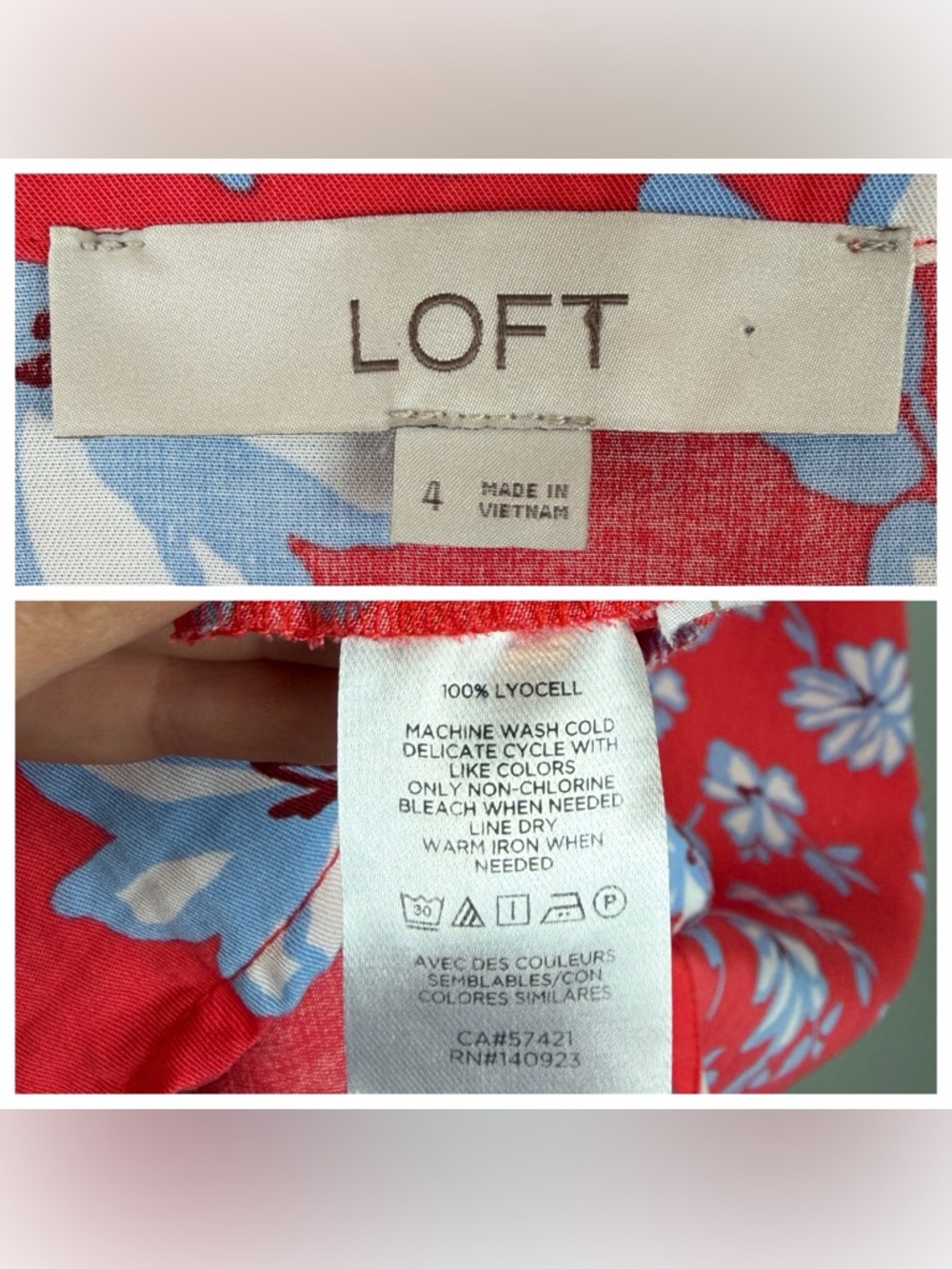 Loft floral button down Lyocell summer mini dress size 4 - Picture 6 of 7